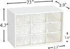Feadily 4PCS Small Drawer Organizer for Desk, Desktop Drawer Organizer with 9 Clear Drawers, Plastic Desktop Storage Drawers 7.1 Inch x 3 .9 Inch x 4.7 Inch, White