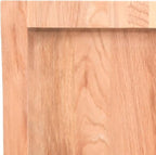 vidaXL Bathroom Countertop in Light Brown Solid Oak Wood with Varnish Finish - 47.2"x23.6"x(0.8"-1.6") Size