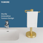 YUMORE Hand Towel Holder Stand Countertop Towel Rack Free Standing Towel Bar Hanger for Bathroom Kitchen (Gold)
