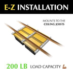 E-Z Garage Storage Overhead Bin Storage Rack Organization System - Store 4 Bins on Garage Ceiling/Adjustable to Fit Any Size Tub - Made In USA