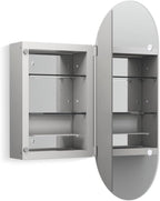 Kohler 35573-NFC-NA Verdera® Medicine Cabinets for Bathroom, Capsule Design, Mirrored Interior, Adjustable Glass Shelves, Rustproof Anodized Aluminum, 15 in. W x 30 in. H