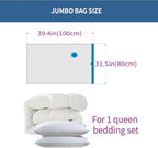 7 Pack Jumbo Space Saver Vacuum Storage Bags for Clothing Travel, Vacuum Seal Compression Bags for Clothes, Packing, Luggage, Blankets, Comforters and Pillows, Hand Pump Included