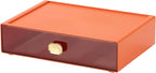 Spacious Desktop Storage Box, 1 Large Storage Drawer, Stackable Office Desk Drawer Organizer and Accessories, Printer Paper Organizer, Orange Plastic Drawers for Workspace & Home