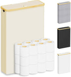 SpaceAid Extra Large Toilet Paper Storage with Lid, Hold up to 24 Regular Rolls or 18 Mega Rolls, Slim Toilet Paper Basket Holder Bin Container, Bathroom Accessories Organizer, Beige