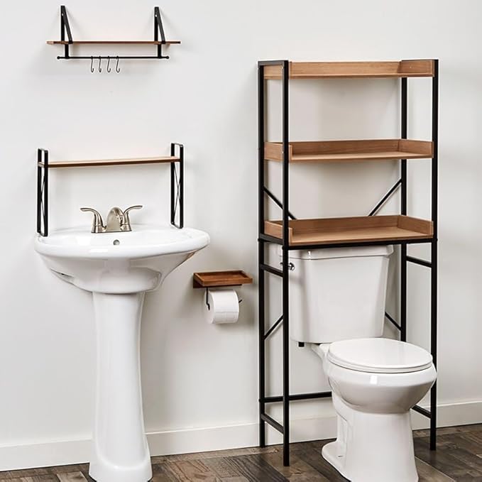 Farmhouse Bathroom Collection - Over Toilet Tower Natural