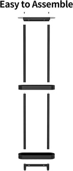 Bathroom Towel Storage, 36.4 Inch Towel Racks for Bathroom Wall Mounted with Shower Caddy with Metal Shelf, Black