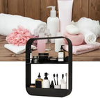 Tissting 2 Layer Bathroom Wall Shelf Carbon Steel Material Toilet Washstand Cosmetic Wall Mounted Storage Shelf for Bathroom, Toilet, Washstand