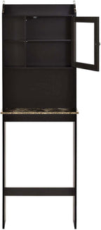 Espresso Over The Toilet Storage Cabinet, Bathroom Organizer with Adjustable Shelf and Open Space, Bathroom Shelf Over Toilet, Wood Toilet Storage for Home Bathrooms (Espresso)