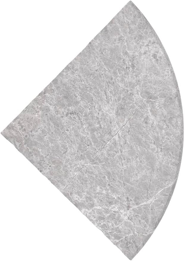 Tenedos Premium Quality Silver Gray Marble Bathroom Corner Shelf Grey Polished 9'' (1)