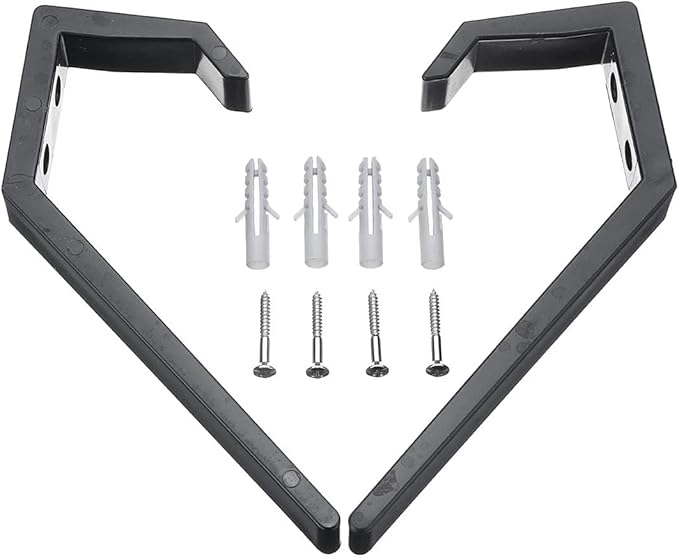 Helmet Holder 2pcs Helmet Holder Hook Jacket Bags Wall Mount Cloth Display Rack Hanger (Black)