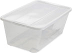 Life Story 6 Liter Plastic Storage Container Set, Stackable Shoe, Accessory, and Home Closet Organizational Tote Bins with Secure Lids, 40 Pack, Clear