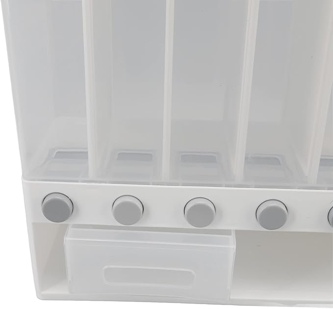 Divided Rice and Cereal Dispenser 6 Grid Food Storage Containers Grain Storage Box Household Food Dispensers 10L Capacity Suitable for Rice Beans Wall Mounted Dry Food