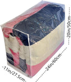 Clear Vinyl Storage Bags with Zipper 24x20x11 Inch, Clothes Bag Organizer, Space Saver PVC Comforter Clear Storage Bags for Blanket, King Size Pillows Storage,Linen Storage (3 Pack)