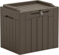 Greesum Outdoor Storage Box 31 Gallon Storage Box with Lid for Patio Furniture, Garden Tools, Pool Supplies, Waterproof and UV Resistant, Lockable, Dark Brown