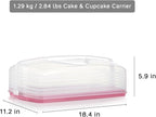Tupperware, Rectangular Cake and Cupcake Carrier in Pink, Holds 18 Cupcakes