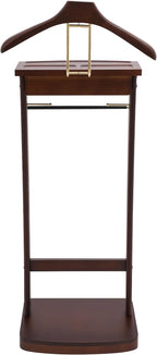 Suit Valet Stand, Wood Men's Valet Stand with Top Drawer, Base,Trouser Bar and Tie Bar, Clothes Holder Suit Display stand for Home Office Clothing Store Bedroom Entryway 17.32" X 11.81" X 44.09"
