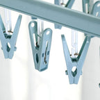 Clip and Drip Hanger Clothes Hanger Drying Rack 32 Clips (Light Blue)