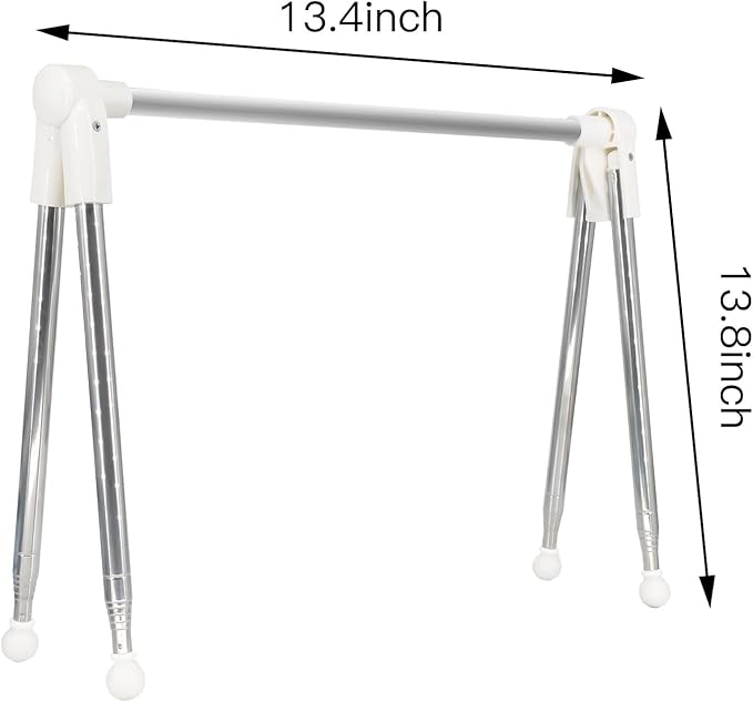 Foldable Telescopic Drying Rack, Adjustable Stainless Steel Clothes Hanger, Portable Laundry Rack for Indoor & Travel Use