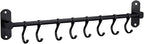 Kitchen Utensil Hanger, Wall Mounted Kitchen Rail with 8 Sliding Hooks, Heavy Duty Aluminum Hanging Utensil Holder for Pot Pan Mugs SpoonsKitchen Hanger