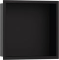 hansgrohe XtraStoris Original Recessed Wall Niche with Integrated Frame 12"x 12"x 4" in Matte Black, 56061670