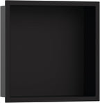 hansgrohe XtraStoris Original Recessed Wall Niche with Integrated Frame 12"x 12"x 4" in Matte Black, 56061670
