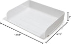TRU RED Side‑Load Stackable Plastic Letter Tray, White – Desktop Paper Organizer for Office Files & Documents