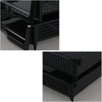 Plastic Stackable File Paper Storage Tray, Office Stackable Letter Tray, Black, 6 Pack