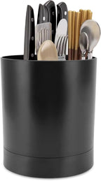 Cyrank Kitchen Utensil Holder, 360° Rotating Utensil Organizer Utensil Caddy Utensil Crocks for Kitchen Countertop(Black)