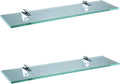 XVL Tempered Glass Shelf Bathroom 20 Inches Wall Mount Rectangular Shelves,Chrome GS3004BM-2