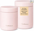Stainless Steel Insulated Food Jar Set of 2 (16oz + 12oz), Wide Mouth, Soup Thermo for Hot Food, Lunch Container, Insulated Soup Bowl, Hot and Cold Insulated Lunch Box, Pink