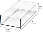 iDesign Stackable Makeup Drawer Organizer - Vanity Organizer or Desk Organizer - Clear/Matte White