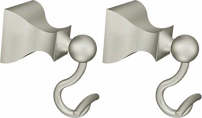 Moen DN8303BN Retreat Robe Hook, Brushed Nickel (Pack of 2)