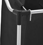 Laundry Sorter with 4 Bags Black Gray, Heavy Duty Steel Frame Rolling Hamper with Removable Full-Size Sorting Bags and Casters for Laundry Room Organization