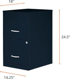 2 Drawer Locking Filing Cabinet | Pre-Assembled Steel Construction | Space-Saving Design is Perfect for Home and Small Office | Letter-Size | Assembled in North America