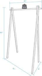 Solid Wood No Tool Assembly Collapsible Aesthetic Clothing Garment Rack