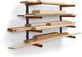 BORA Wood Storage Rack Wall Mount - Heavy Duty Lumber Storage Rack System for Garage Organization - 4-Level Workshop Organizer for Lumber, Pipes & Tools - 440lb Capacity Orange & Grey PBR-0410