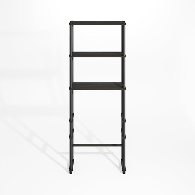 Furinno Turn-N-Tube Over The Toilet Storage, 3-Shelf Over The Toilet Organizer, Freestanding Space Saver Bathroom Shelf, for Bathroom Organizers and Storage, Black Espresso