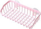 Pink Multifunctional Drain Rack,Hanging Storage Rack Drain Rack Sink Shelf Suction Cup Dishwashing Soap Sponge Holder for Kitchen Accessories Racks and Holders