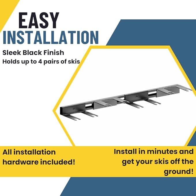 Koova Heavy Duty Steel 32" Ski Rack for Garage Wall Storage