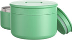 12oz Soup Thermo for Hot Food Kids Vacuum Insulated Food Jar Twist-Free Soup Thermo for Hot Food Kids Leakproof Stainless Steel Wide Mouth Lunch Container (Green)