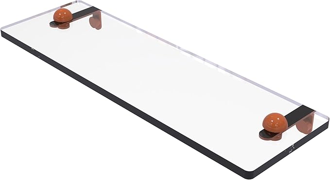 Allied Brass RC-1/16-ASP 16 Inch Glass Vanity Shelf with Beveled Edges, Autumn Sparkle