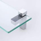 KES Bathroom Tempered Glass Shelf 14" 8MM-Thick Wall Mount Rectangular, Polished Chrome Bracket, BGS3201S35