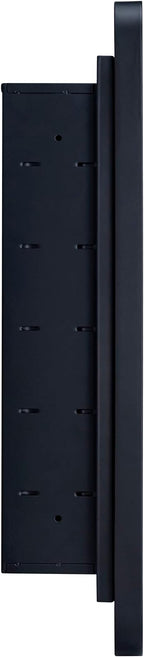 Matt Black Rectangle Recessed Bathroom Medicine Cabinet with Mirror Stainless Steel Metal Framed Rounded Rectangular Bathroom Cabinet with Mirror 16x24''