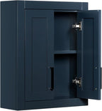 ARIEL Bathroom Wall Cabinet 26" H x 21" W x 8" D - Closed Door - Midnight Blue