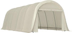 Outsunny 12' x 23.6' Heavy Duty Carport, Portable Garage Car Canopy Tent with UPF50+ Sun Protection, Galvanized Frame, Large Roll-Up Door for Cars, Trucks, Boats, Motorcycle, Bike, Beige
