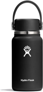 Hydro Flask Micro Bottle - Leak Proof Purse or Pocket Flask - Insulated Mini Water Bottle 6.7 Oz Black