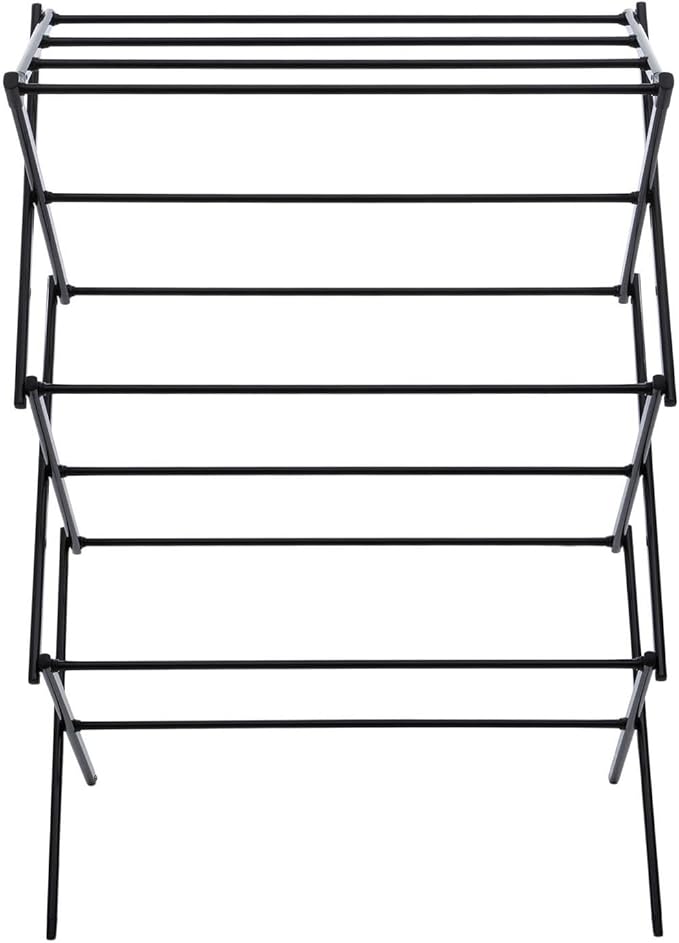 Hobby Lobby Foldable Laundry Drying Rack, 20 Feet Drying Space, Black Steel, 41.25x28.75x14.5 inches