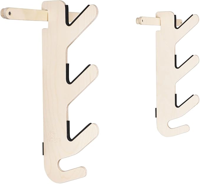 Grassracks Birch Wood Ski Rack - The Hallsteiner Series Horizontal Ski Wall Mount (2 or 3 Pairs of Skis, Birch)