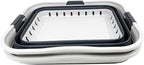 SAMMART 42L (11 gallon) Collapsible Plastic Laundry Basket - Foldable Pop Up Storage Container/Organizer - Portable Basket - Space Saving Hamper/Basket (Grey/Charcoal Black (Set of 2))