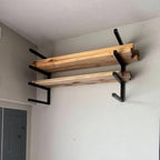 Heavy Duty Lumber Storage Rack Wall Mount, Large Metal Bracket for Wood, Plywood, PVC Pipes & Long Tools, Indoor & Outdoor Use, 4 Level